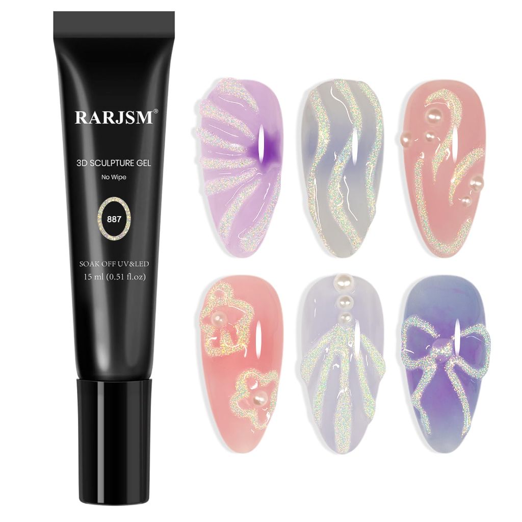 RARJSM 3D Nail Art Sculpture Gel Nail Polish  Gel UV LED Curing Requires Nail Decoration Manicure Design
