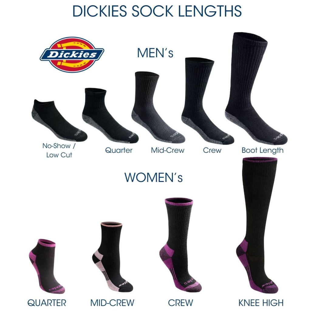 Dickies Men's Dri-Tech Moisture Control Max Full Cushion Crew Socks, Available in M-XL (6, 12 Pairs), Boot Length Black (6 Pairs), Large