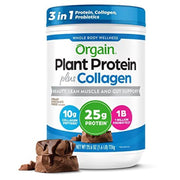 Orgain Plant Protein + Collagen Powder, Creamy Chocolate Fudge, 1.6lb (15 Servings)