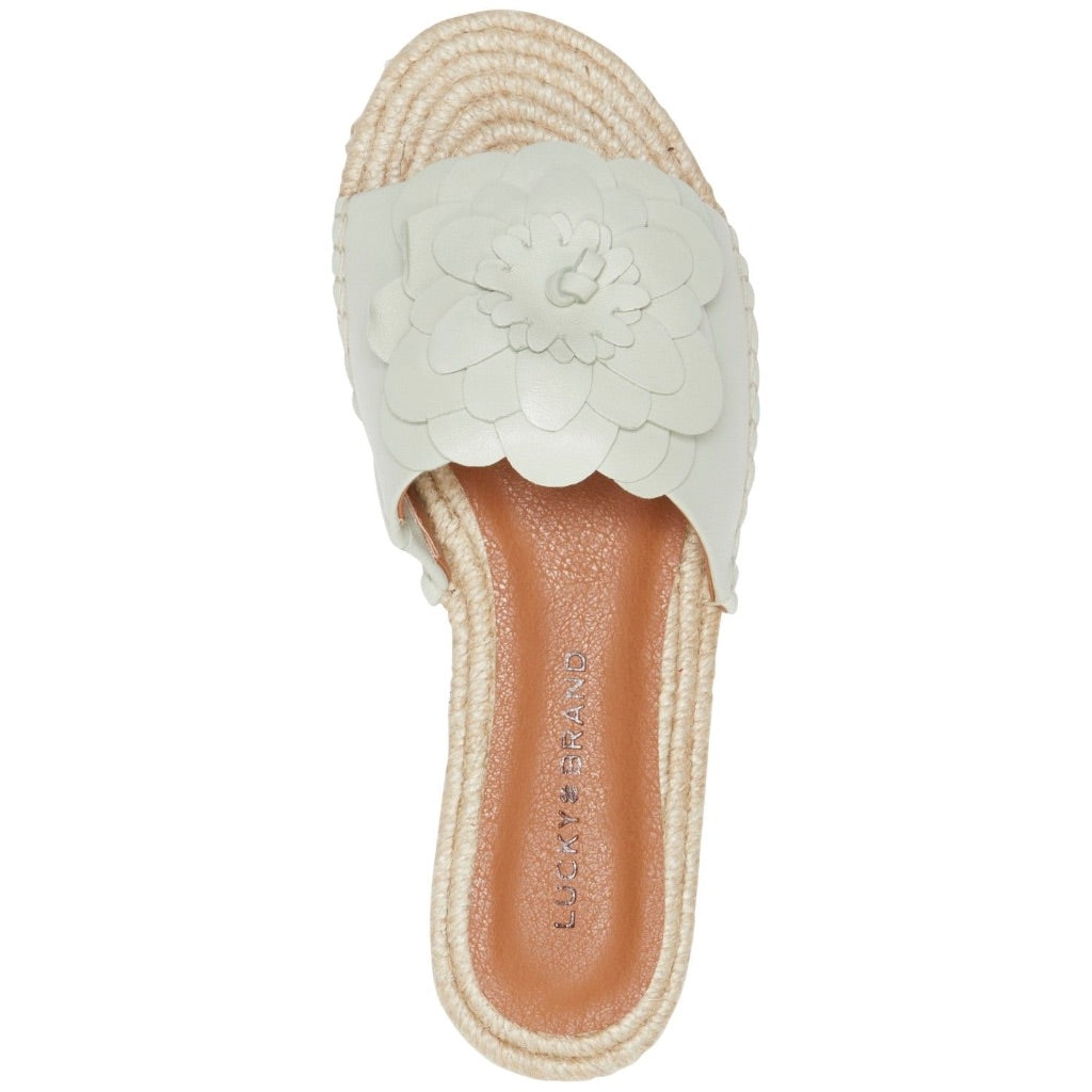 Lucky Brand Biricha Floral Flat Sandals Women's Sandals Peppermint : size 8 B - Medium, Leather