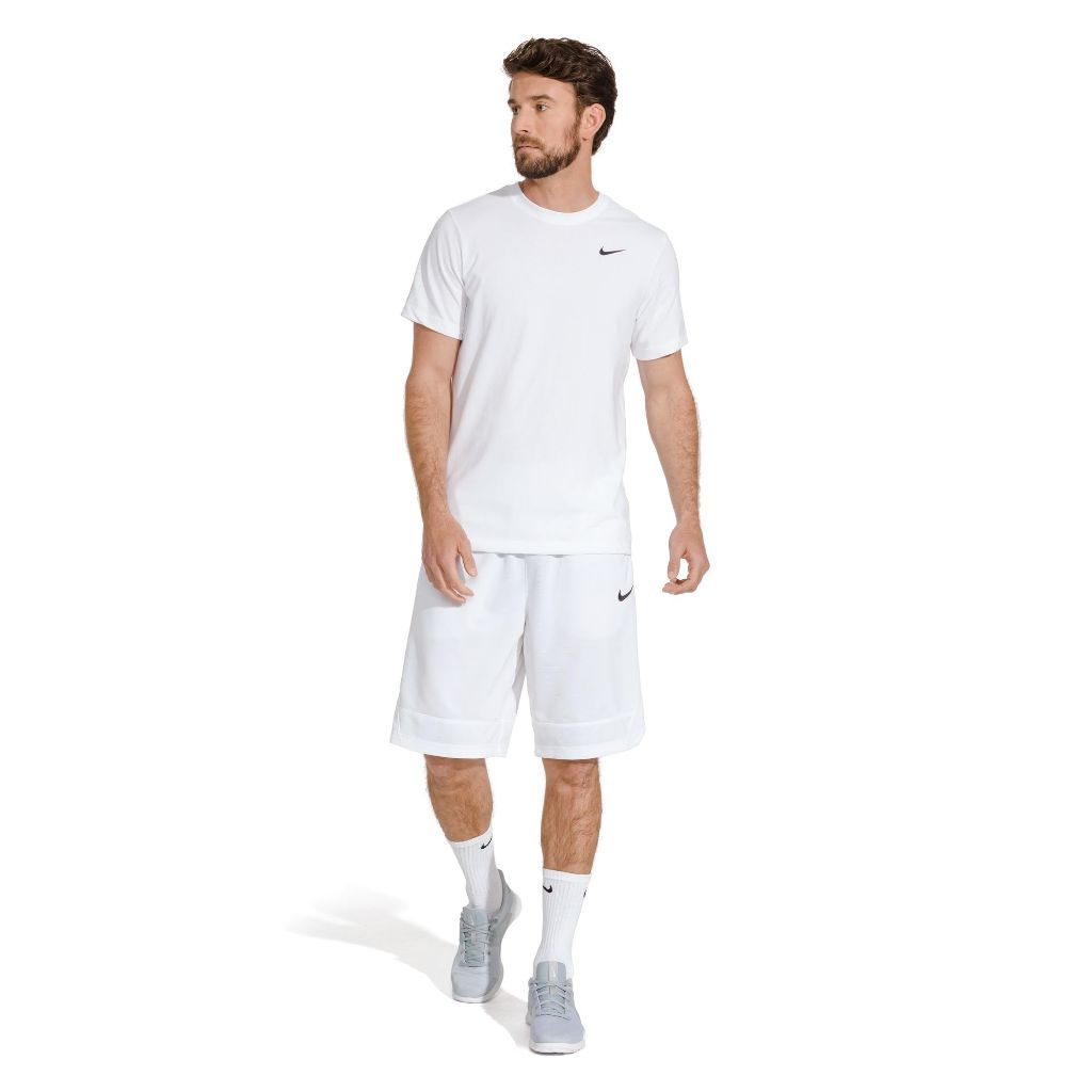 SZ M, Nike Unisex Everyday Cushioned Training Crew Socks (6 Pairs), White/Black