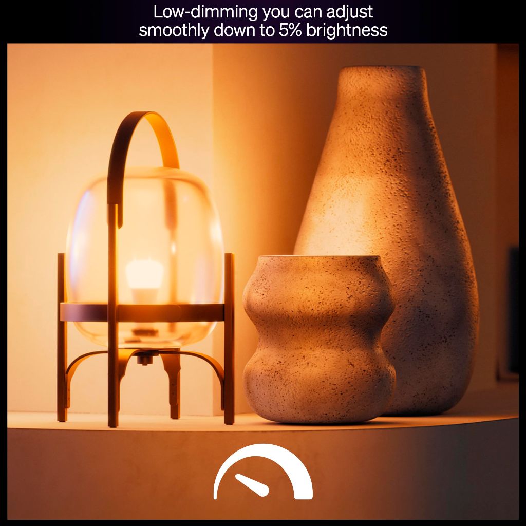 Philips Hue Smart LED A19 Bulbs, Warm White, 27000K, E26, 9W/810L, Dimmable - 4 Pack