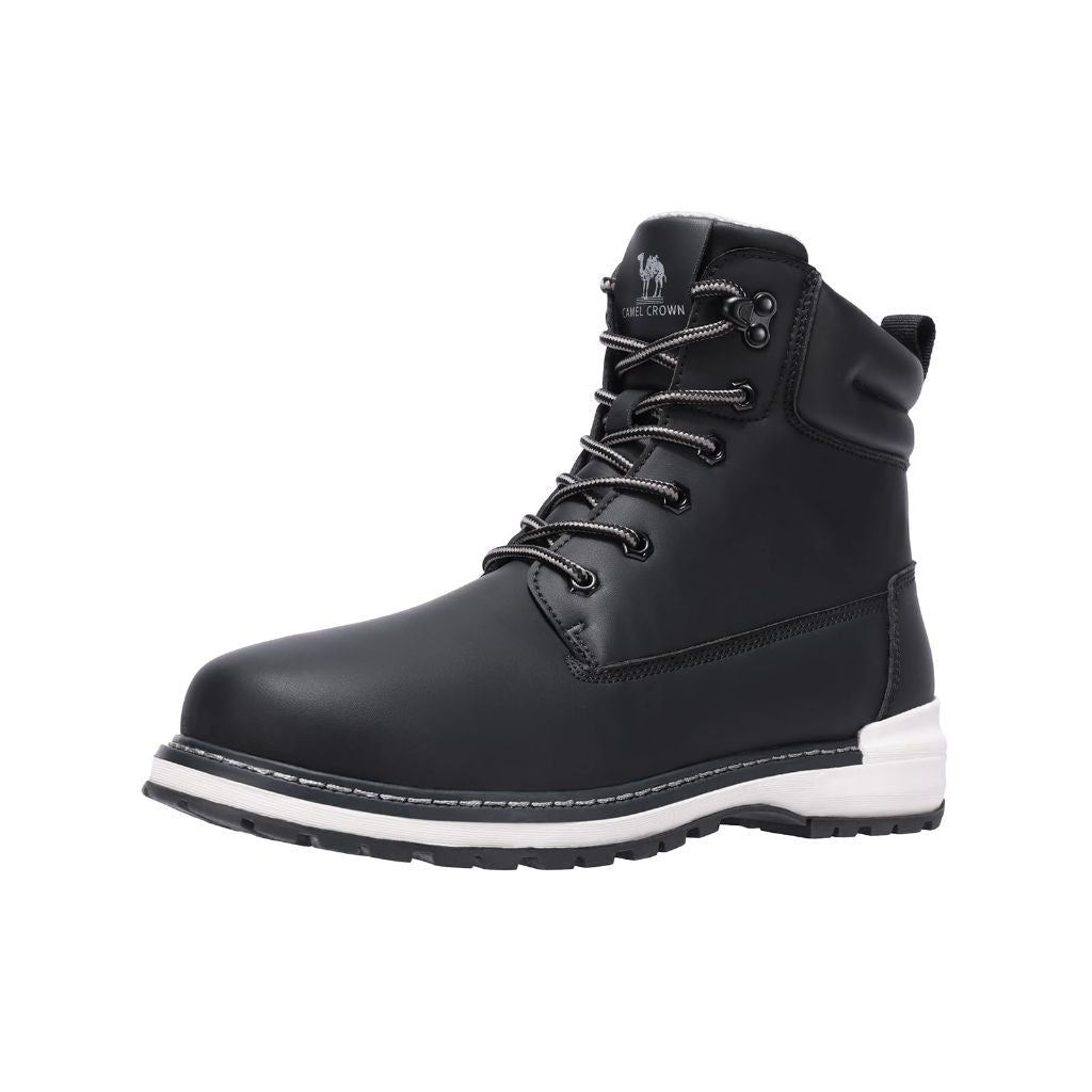 CAMEL CROWN Work Boots for Men Water-Resistant Soft Toe Non Slip - Black 10