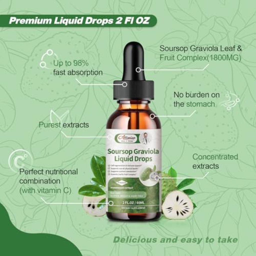 Soursop High Absorption Graviola Liquid Drops- 2 fl. oz.