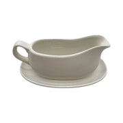 Gurygo 17oz Large White Ceramic Gravy Boat with Tray - Porcelain Gravy Boat with Large Pour and Fewer Drips - Ceramic Sauce Boat for Gravy, Salad Dressings, Microwave & Freezer Safe
