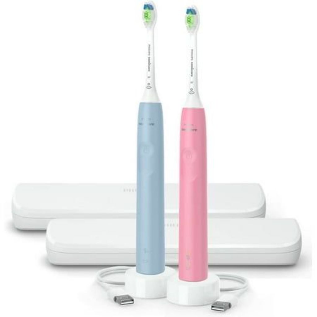 Philips Sonicare DiamondClean Electric Toothbrush, 2-Pack Bundle, Pink & Blue