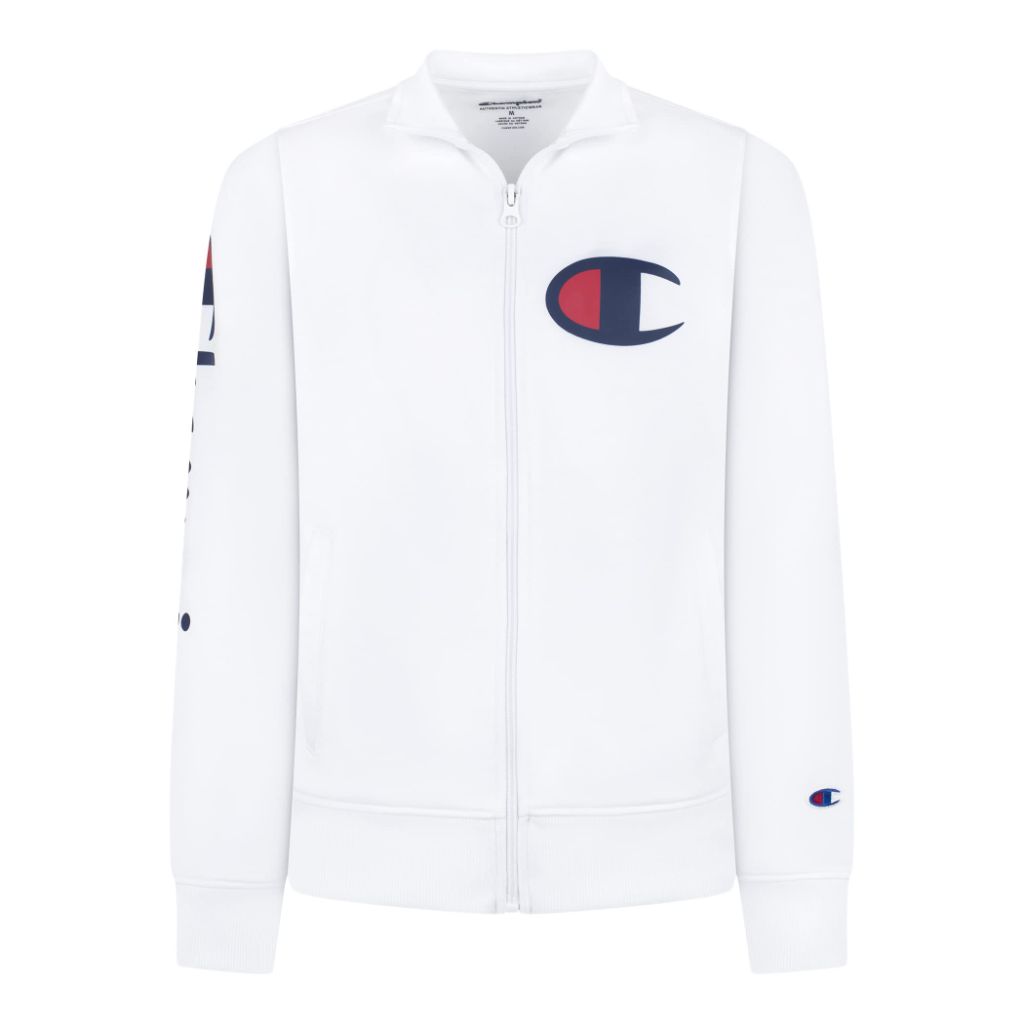 Champion Heritage Boys Full Zip Track Jacket Kids Clothes (X-Large, White)