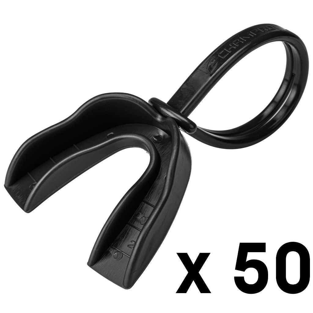 CHAMPRO Mouthguard with Strap, 50 Pack, Ideal for Football, Lacrosse, and More.