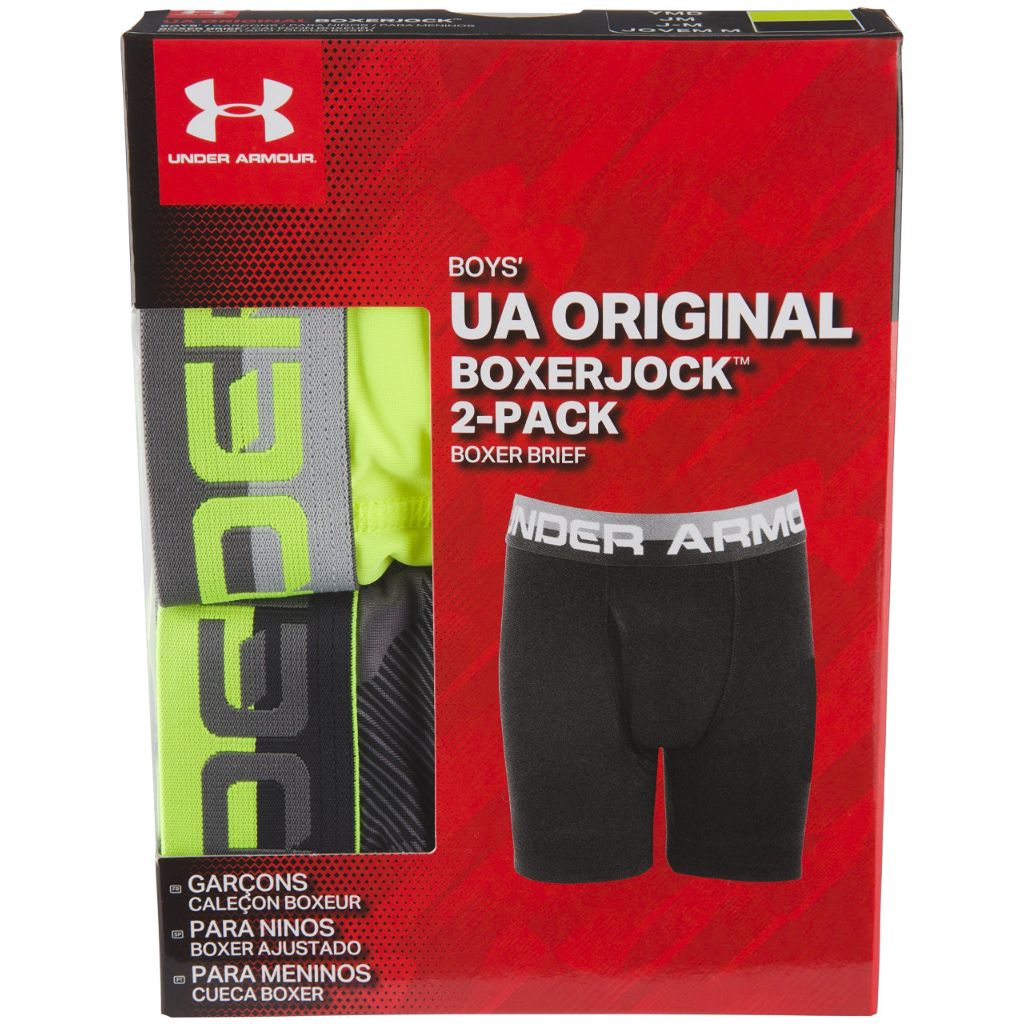 SZ L (14/16) Under Armour Boy's 2-Pack UA Camo Boxer Brief (Big Kids) Graphite