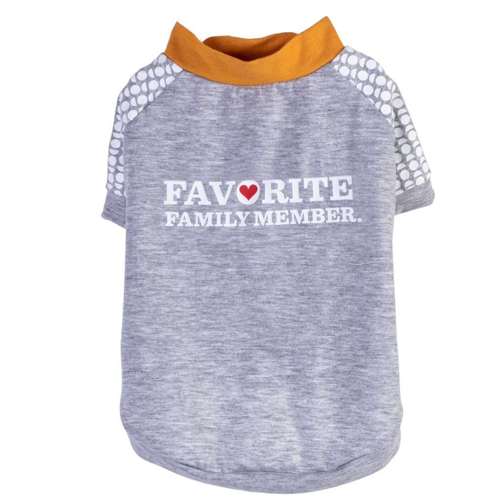 The Dodo Favorite Family Member Dog T-Shirt, Size Medium, Grey Dodo Print