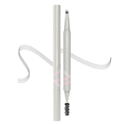 Liquid Eyebrow Pencil, Long-lasting Waterproof Fork Tip Grey Brow Pen with Brow Brush, Double Ended - Smudgeproof and Tattoo Microblading Effect
