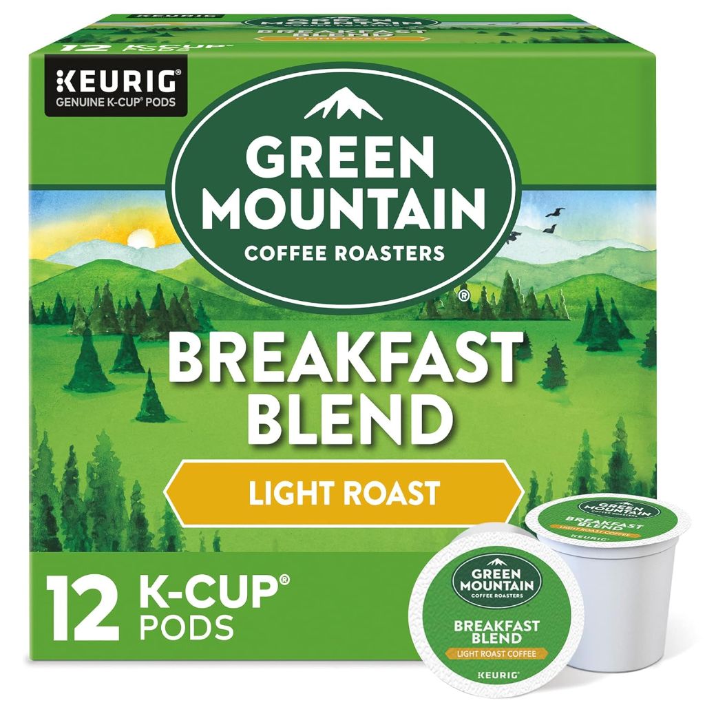 Green Mountain Coffee Roasters Breakfast Blend Light Roast Keurig K-Cup Pods, 12ct