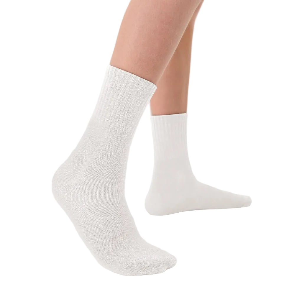 6 Pairs Kids Socks, Crew Cut, Youth XL, White