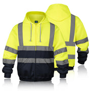 RadiantGear Safety Hoodie Jacket, Yellow/Navy - size L