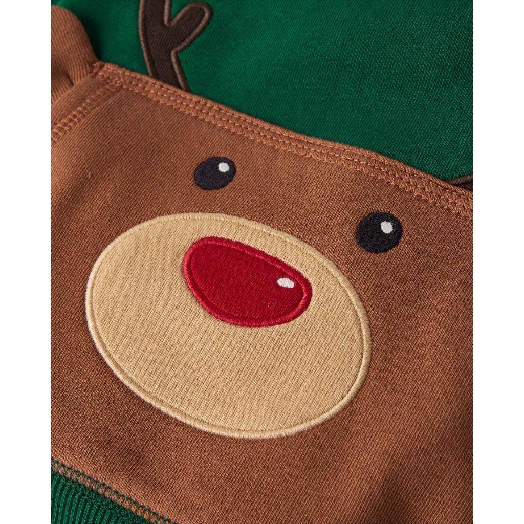 Gymboree,and Toddler Long Sleeve Hoodie Sweatshirt,Green Reindeer,6