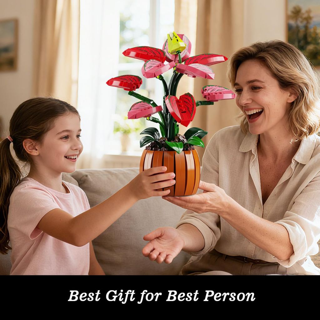 HiWEEGO Flowers Botanicals Bonsai Building Set, 782PCS