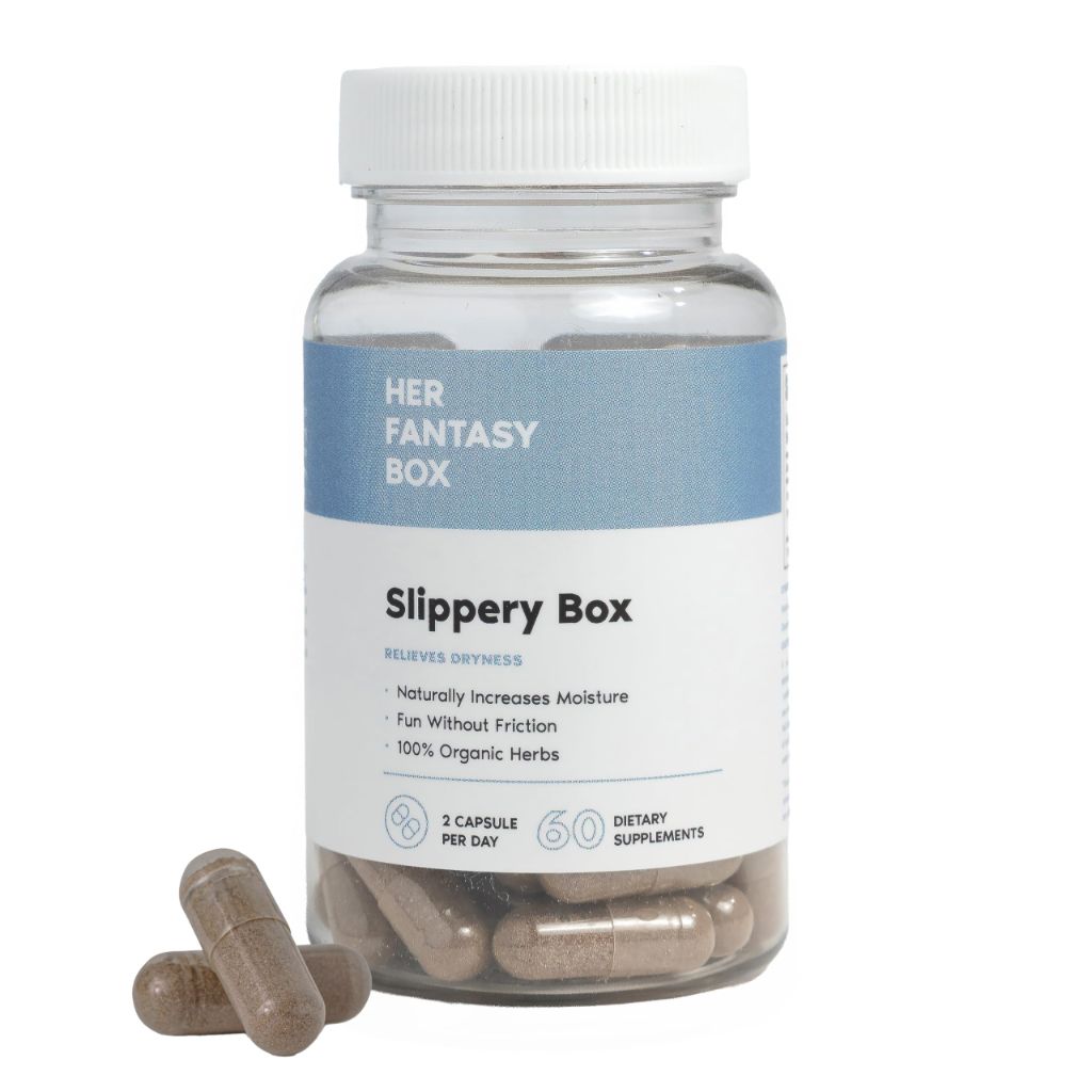 Her Fantasy Box | Slippery Box | Fast-Acting Slippery Elm Capsules for Feminine Wellness– 60 Vegan Capsules