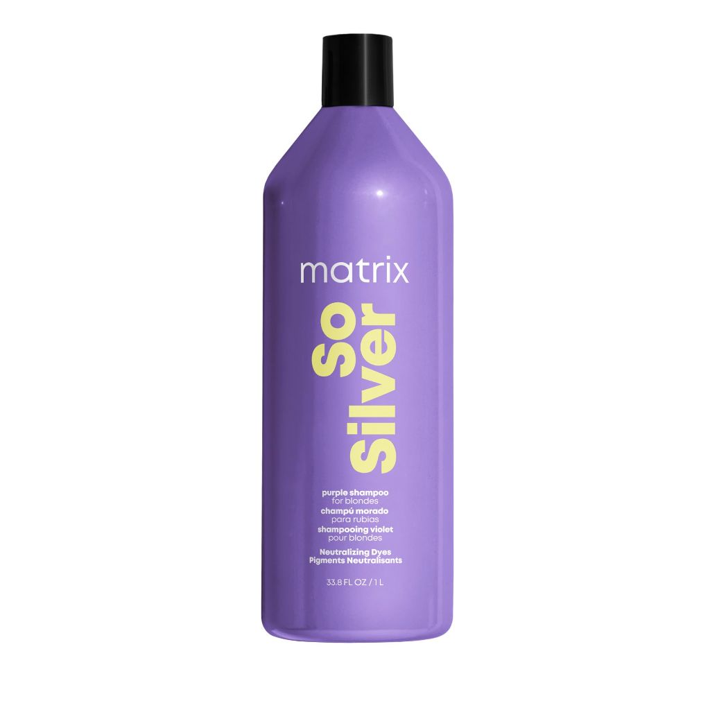 Matrix So Silver Purple Shampoo - Neutralizes Yellow Tones, Color Depositing, Brightening & Toning 33.8 Fl Oz