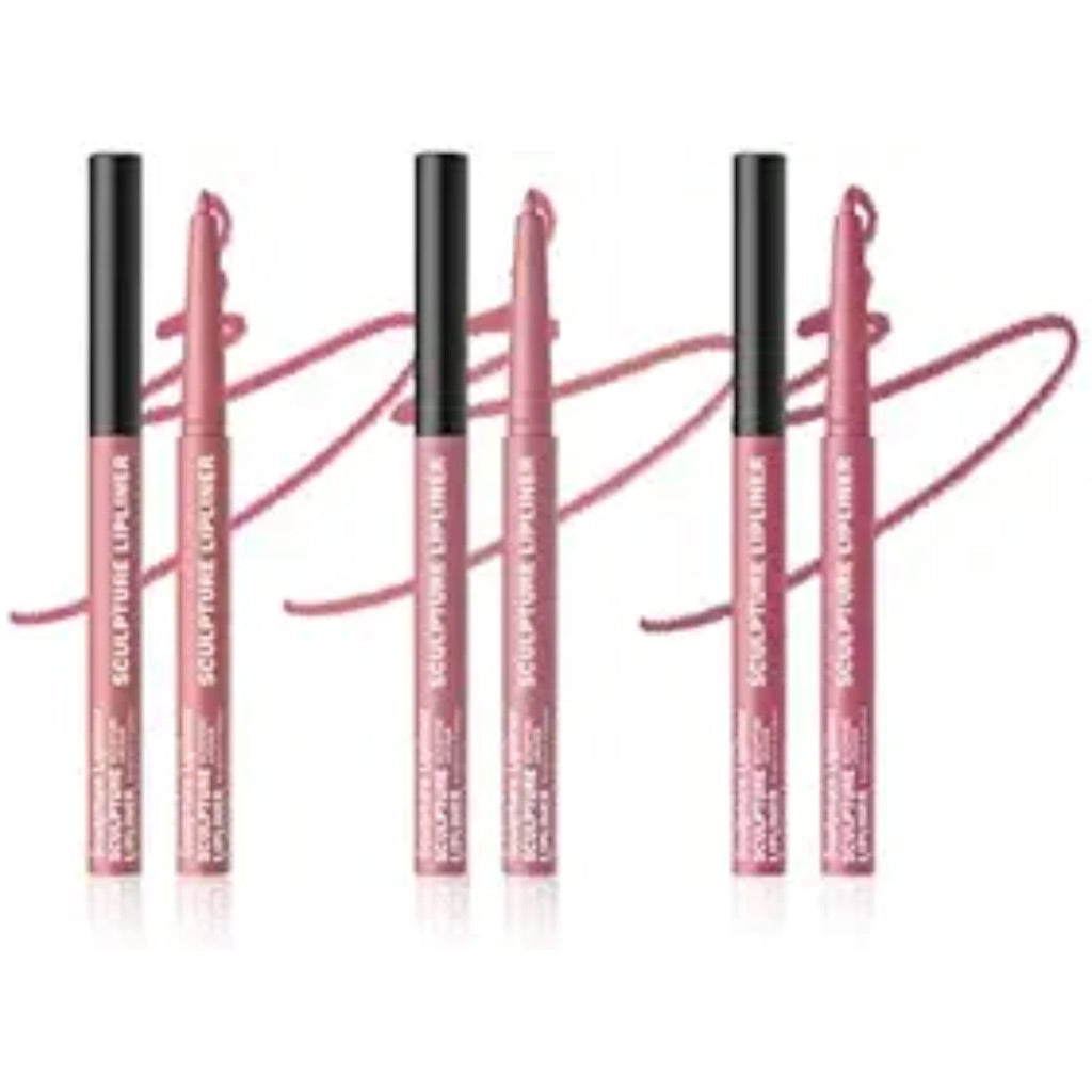 Matte Lip Liner Pencil Set, 12 Colors, Waterproof, Smudge-Proof, Long-Lasting, Semi-Glossy Finish for Defining, Contouring (2#, 3Count (Pack of 1))