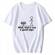 T-shirt for Women Well That S Not a Good Sign Retro Humor Teens Novelty Sarcastic Funny Short-sleeved O-neck Top White Medium