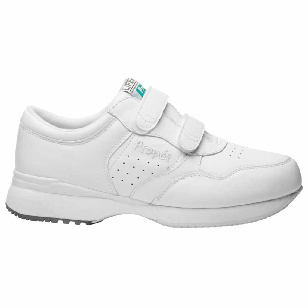 Propét Men LifeWalker Strap Sneaker, White, 7 Wide
