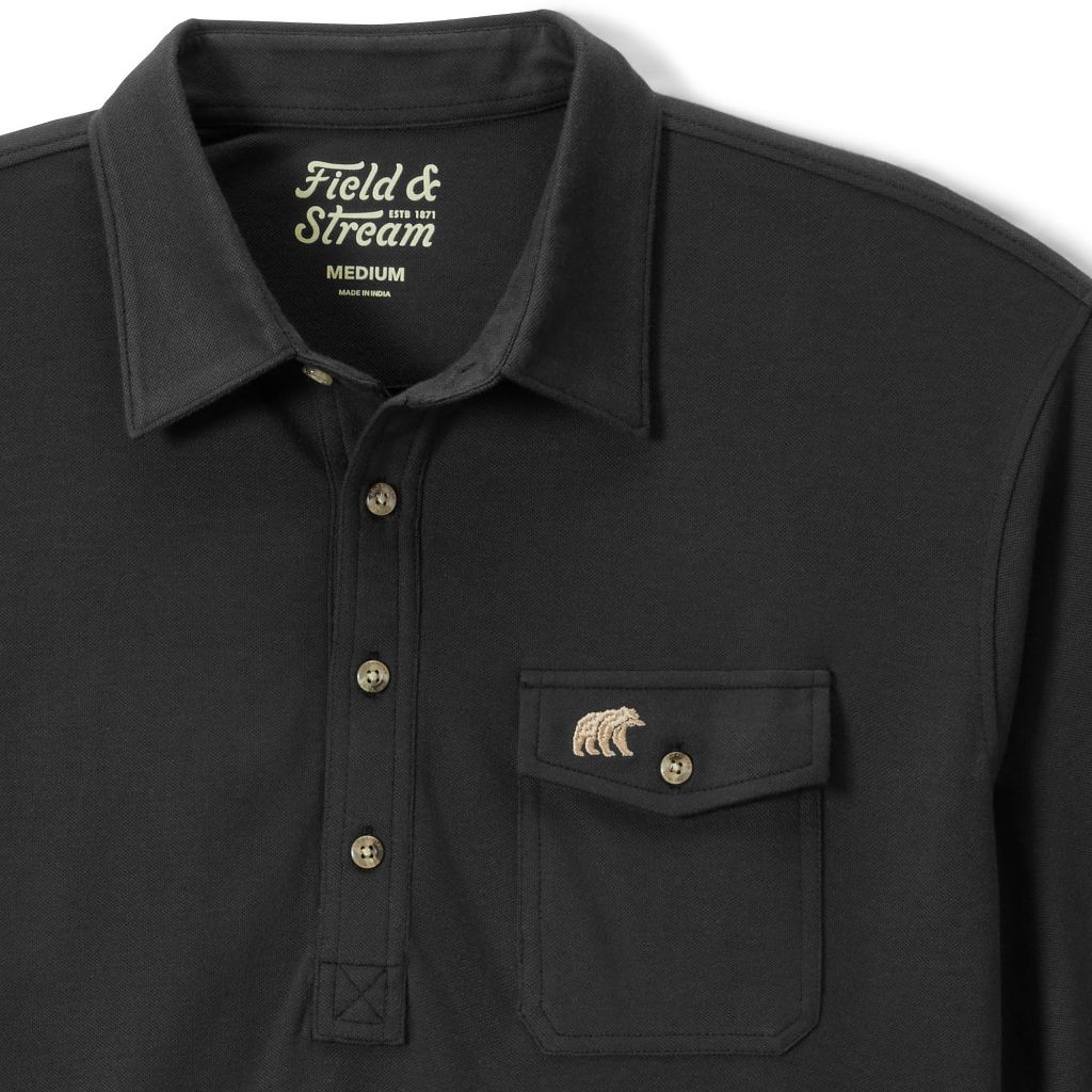 SZ XL, Field & Stream Men's Flying Birdie Polo, Black