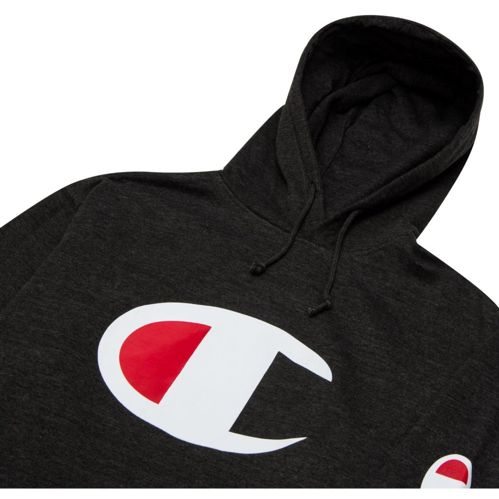 Champion Hoodie Men Big and Tall Hoodies for Men Pullover Sweatshirt Charcoal/Heather XLT
