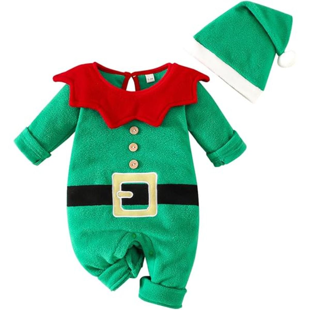 Infants Elf Onesie with Hat - Size 6-12 Months