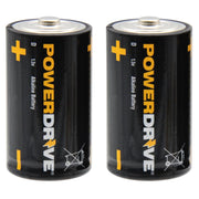 PowerDrive Size D 1.5V Batteries Extended Shelf Life - 2PK