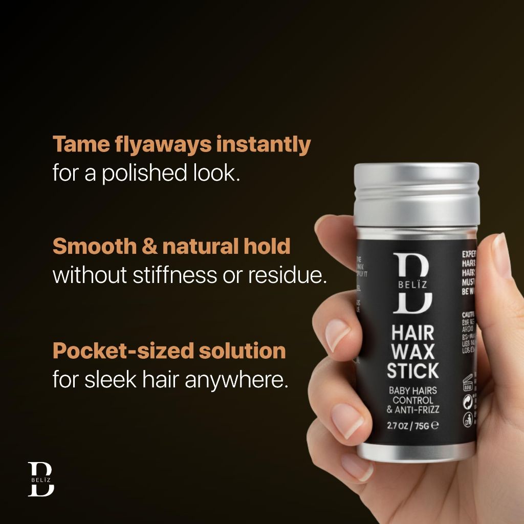 Hair Wax Stick - Slick Back Hair, Flyaway Tamer, Edge Control, Strong Hold - 2.7 Oz