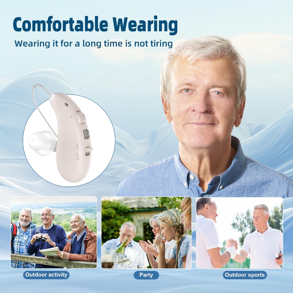 Hearing Aids for Seniors, Rechargeable OTC Hearing Aid with 16-Channel Digital Chips