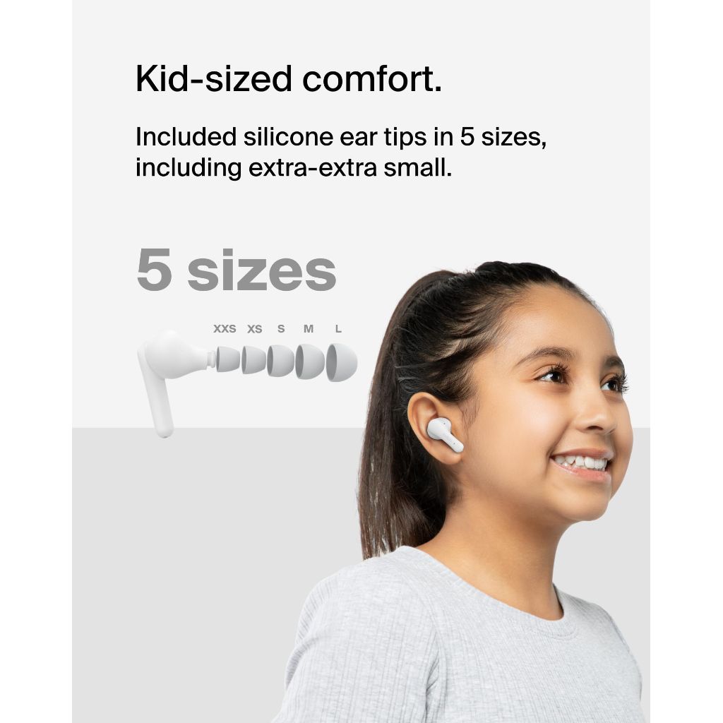 Belkin SoundForm Nano 2 Bluetooth Earbuds for Kids - White