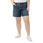 SZ 16 P, Silver Jeans Co. Women's Plus Size Suki Mid Rise Curvy Fit Long Short, Brooks