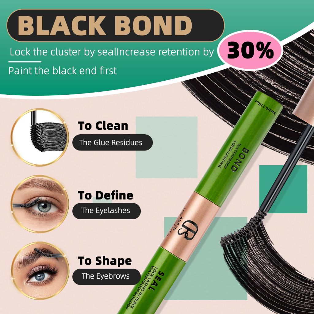 Lash Bond and Seal for Eyelash Cluster:2 in 1 Formula (5ml+5ml)