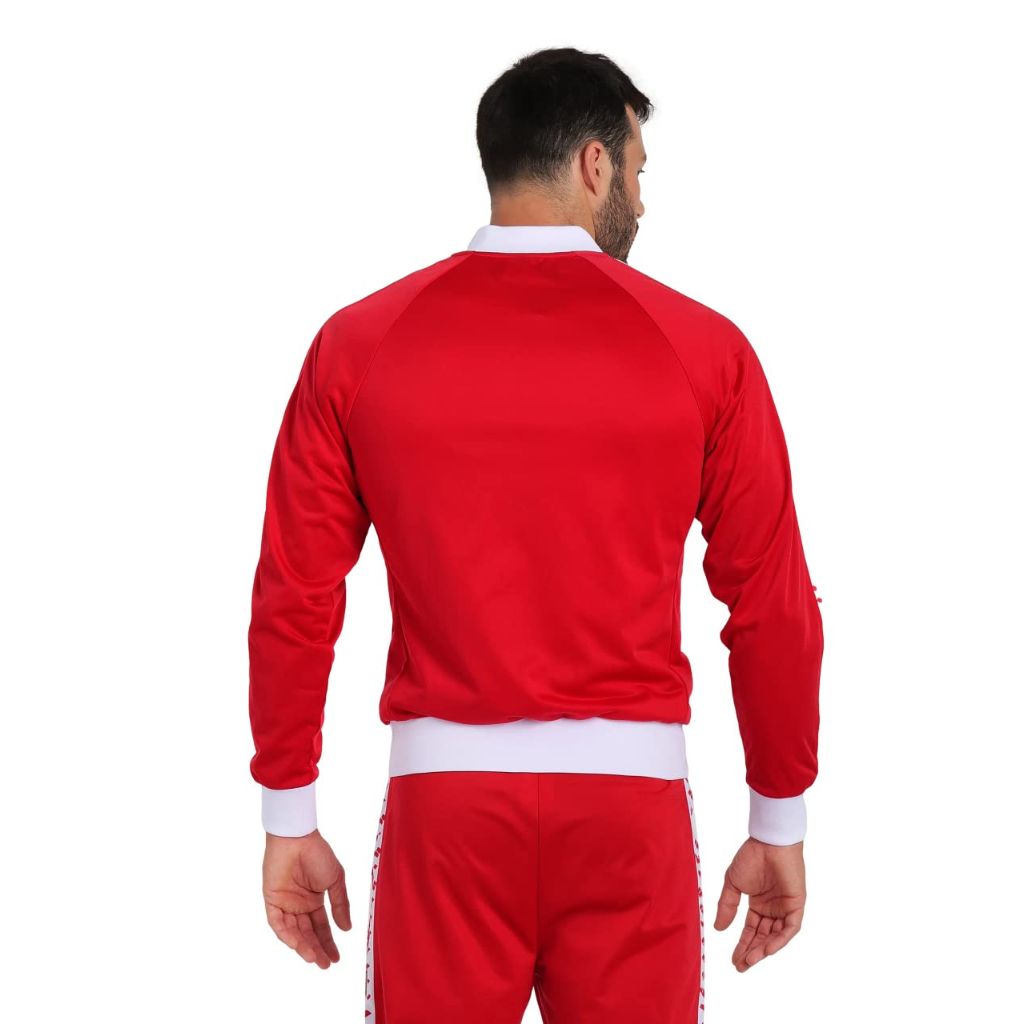 ARENA Men's Team Relax IV Track Jacket Front Zip Side Pockets Lightweight Athletic Retro Cool Bomber Jacket, Red/White/Red, XX-Small