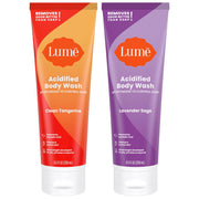 Lume Acidified Body Wash - Removes Odor Better than Soap - 8.5 ounce (Pack of 2) (Clean Tangerine & Lavender Sage)