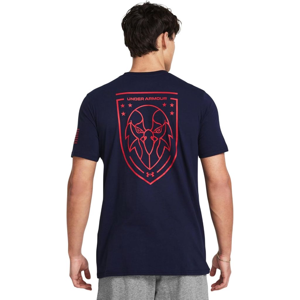Men's Under Armour Freedom Graphic Short Sleeve T-Shirt, Navy/Red, X-Small
