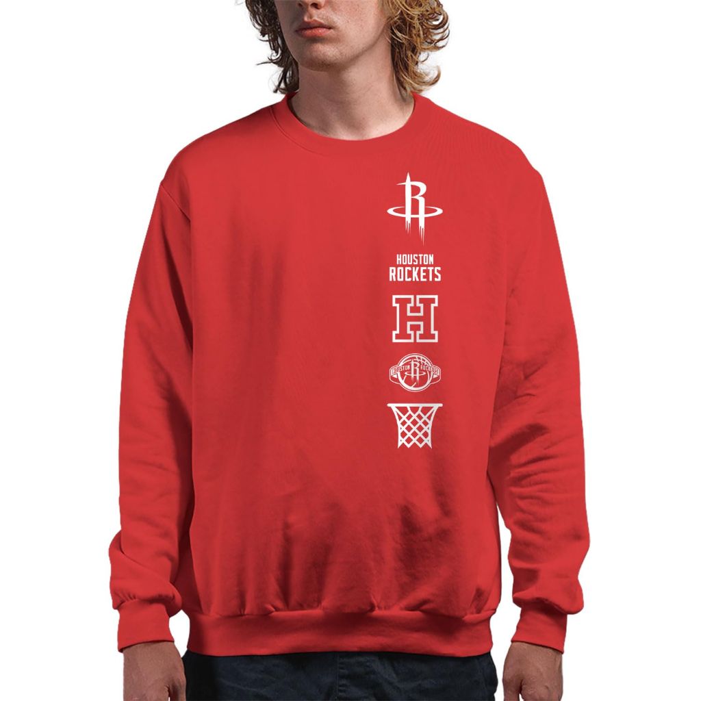 Houston Rockets LC Stacked Logo - NBA Adult Crew Fleece, 3XL