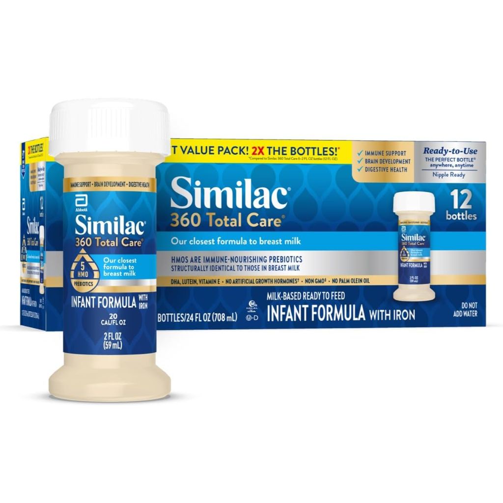 Similac 360 Total Care Ready-to-Feed Infant Formula, 2 fl. oz. (12 Pack)
