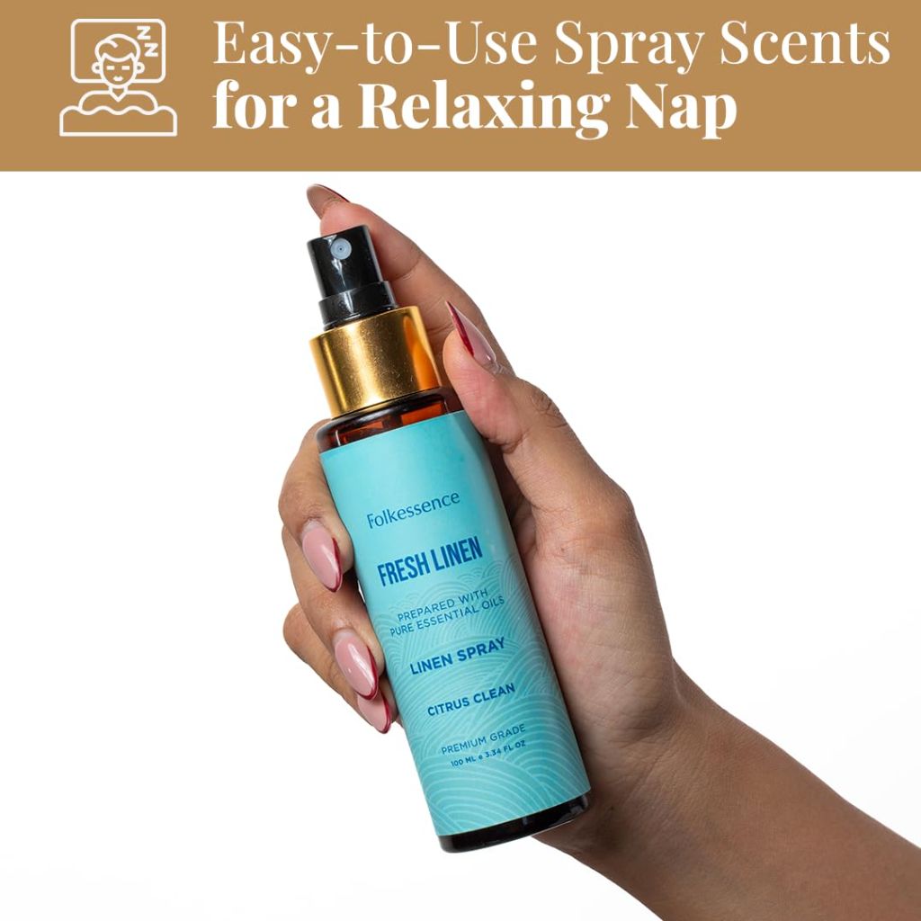 Folkulture Linen Spray - Odor Eliminator | Citrus Scent Fabric Freshener | 3.34 Fl Oz