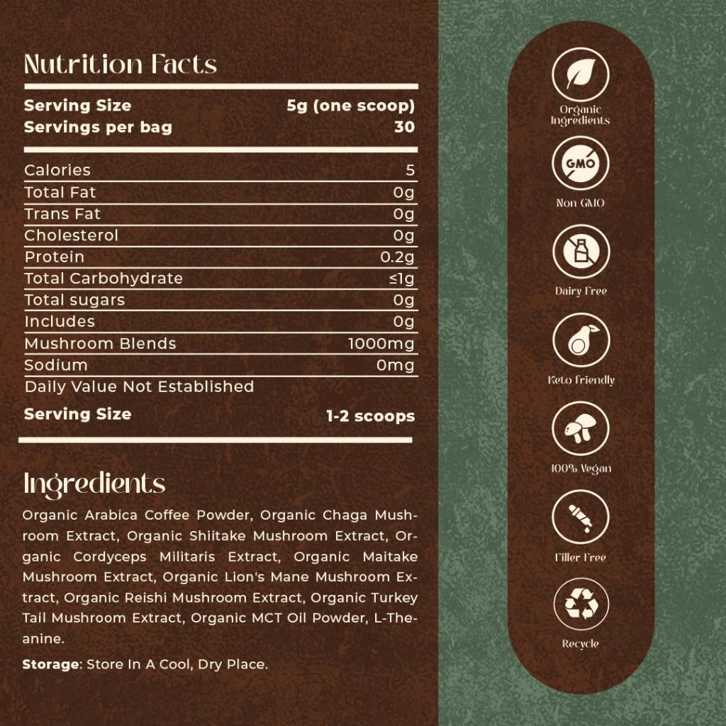 Crunchy Mama Mushroom Brew Organic Mushroom Coffee – 30 Servings