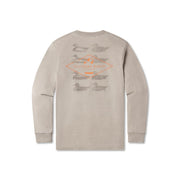 Southern Marsh Men’s SEAWASH Decoy Stamp T-Shirt, Long Sleeve Tee, Light Gray, 3X-Large