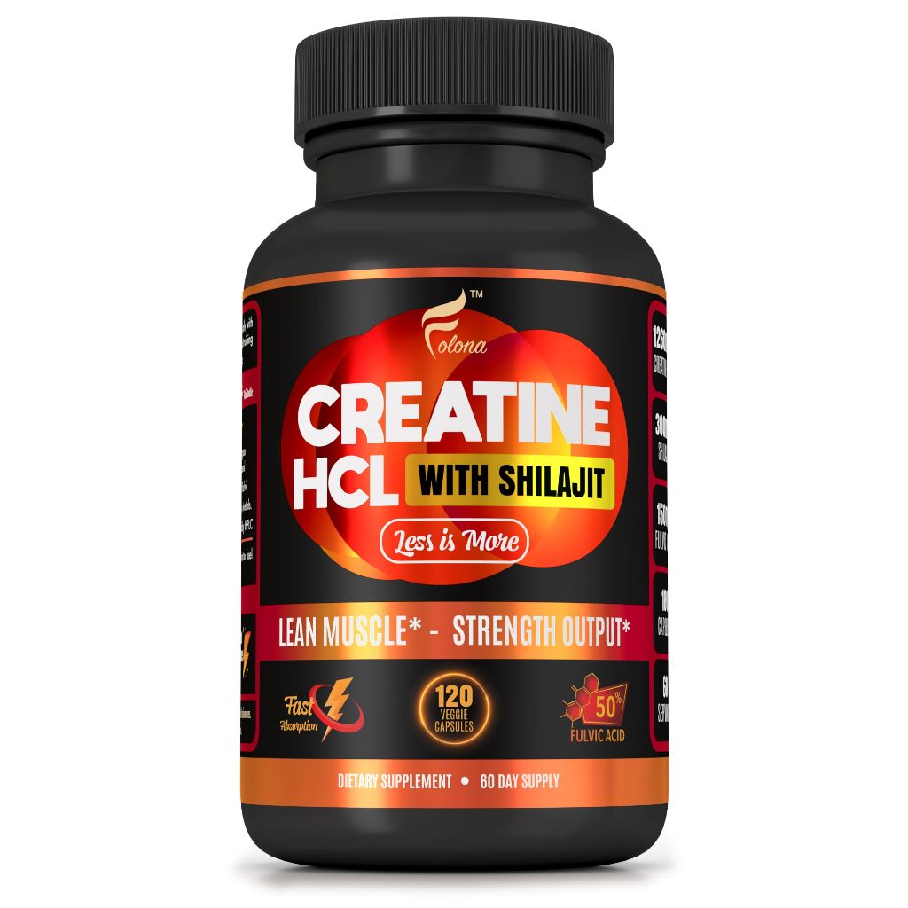 Creatine HCL with Shilajit - Workout Supplement for Adults - 120 Caps