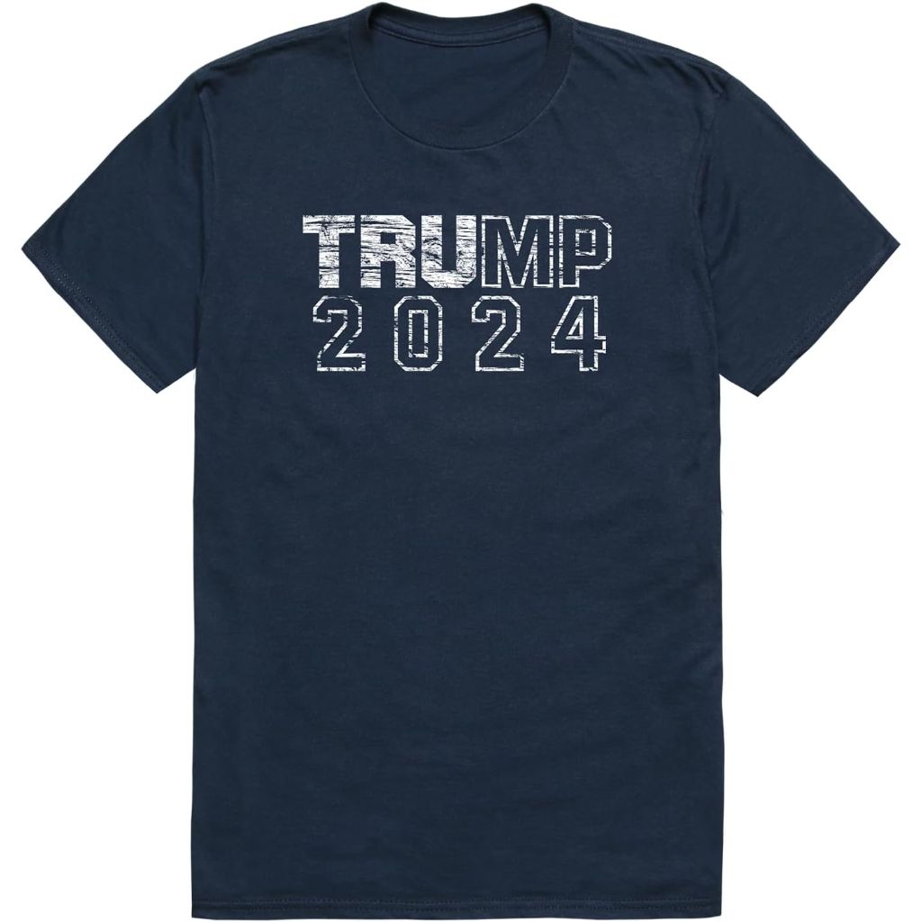 Rapiddominance Distressed Campaign T's - Trump 2024 (Navy), Size Small