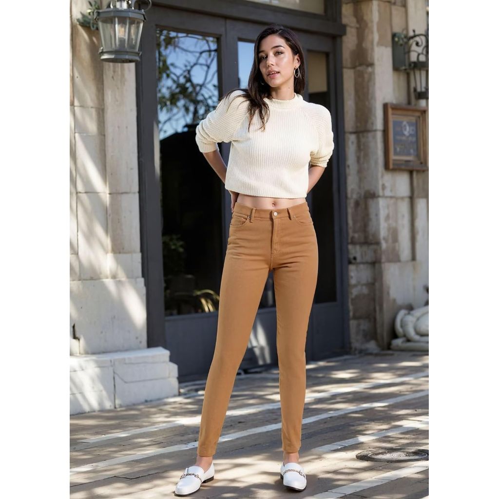 Hybrid & Company Super Comfy Stretch Women 5 Pockets Corduroy Skinny Pants