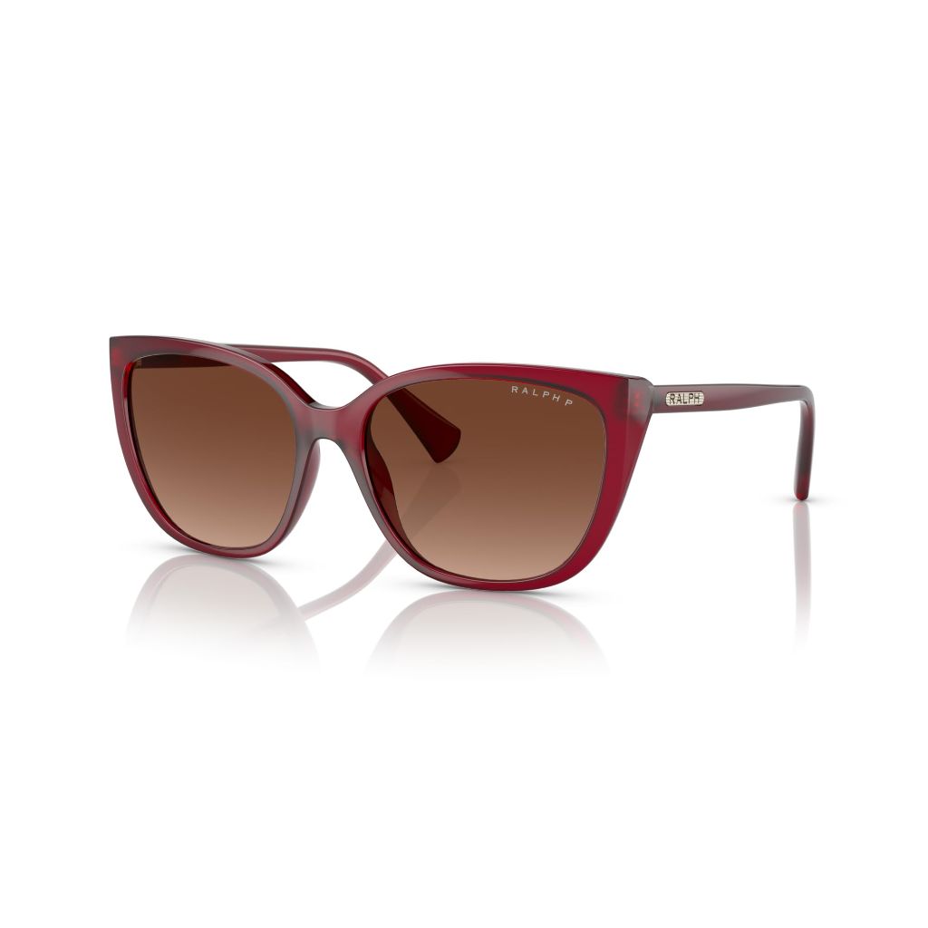 Ralph by Ralph Lauren Women's RA5274 5800/T5 Butterfly Sunglasses - Transparent Bordeaux/Polarized Light Brown Gradient, 56mm