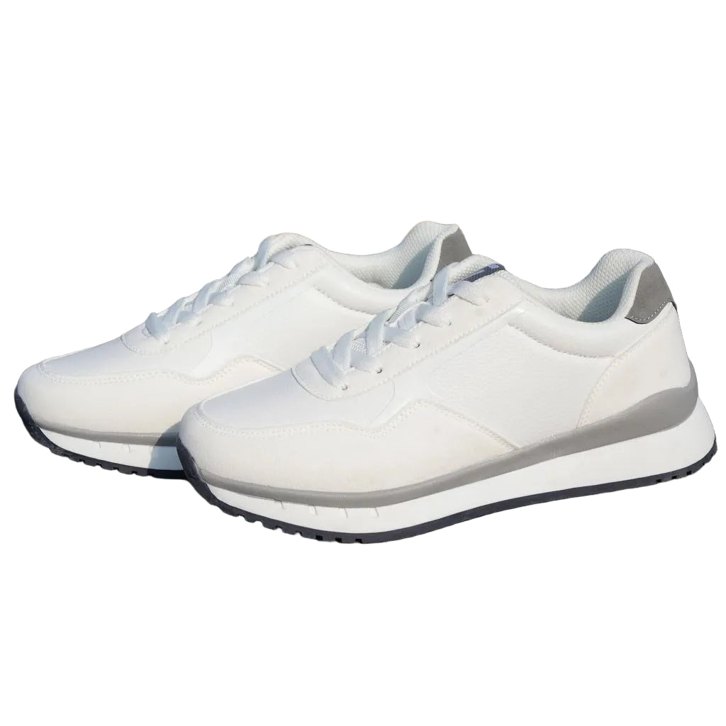 JABASIC Women Fashion Sneakers Breathable Lace-Up Tennis Running Shoes Comfortable Walking Shoes (10,White)
