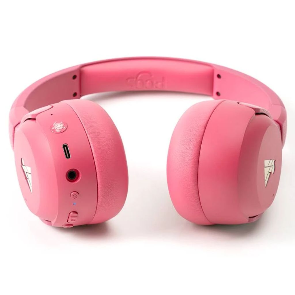 POGS Wireless Over-Ear Noise Cancelling Headphones | The Turtle | Adjustable and Durable Headphones | (Pink)