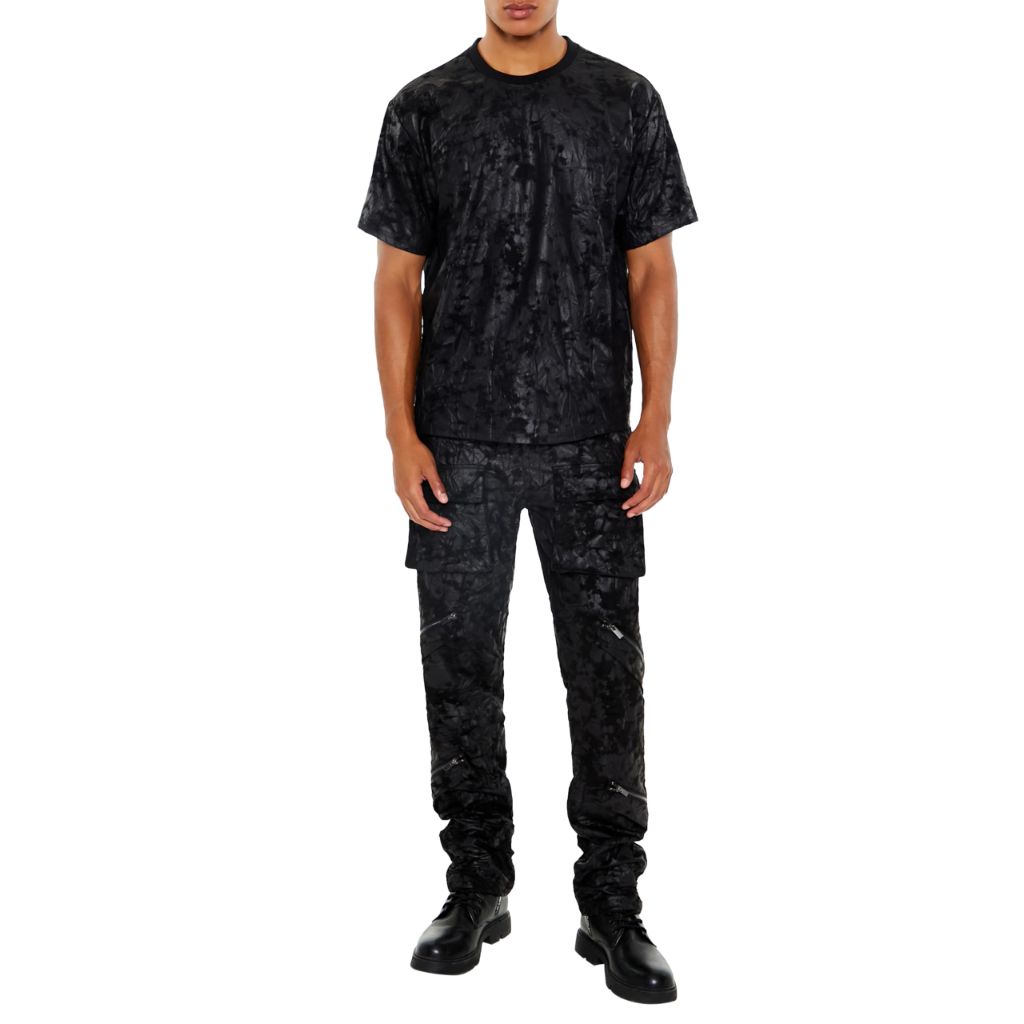 SZ M, Forever 21 Men's Textured Crew Neck Tee Black