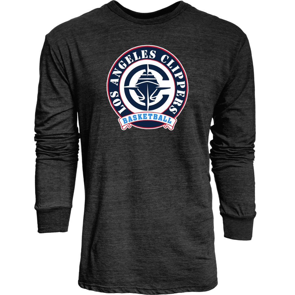 Los Angeles Clippers NBA Officially Licensed Tri-Blend Long Sleeve T-Shirt Black, X-Large